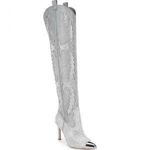 Gianni Bini KatyannaTwo Over the Knee Rhinestone Embellished Western Dress Boots
